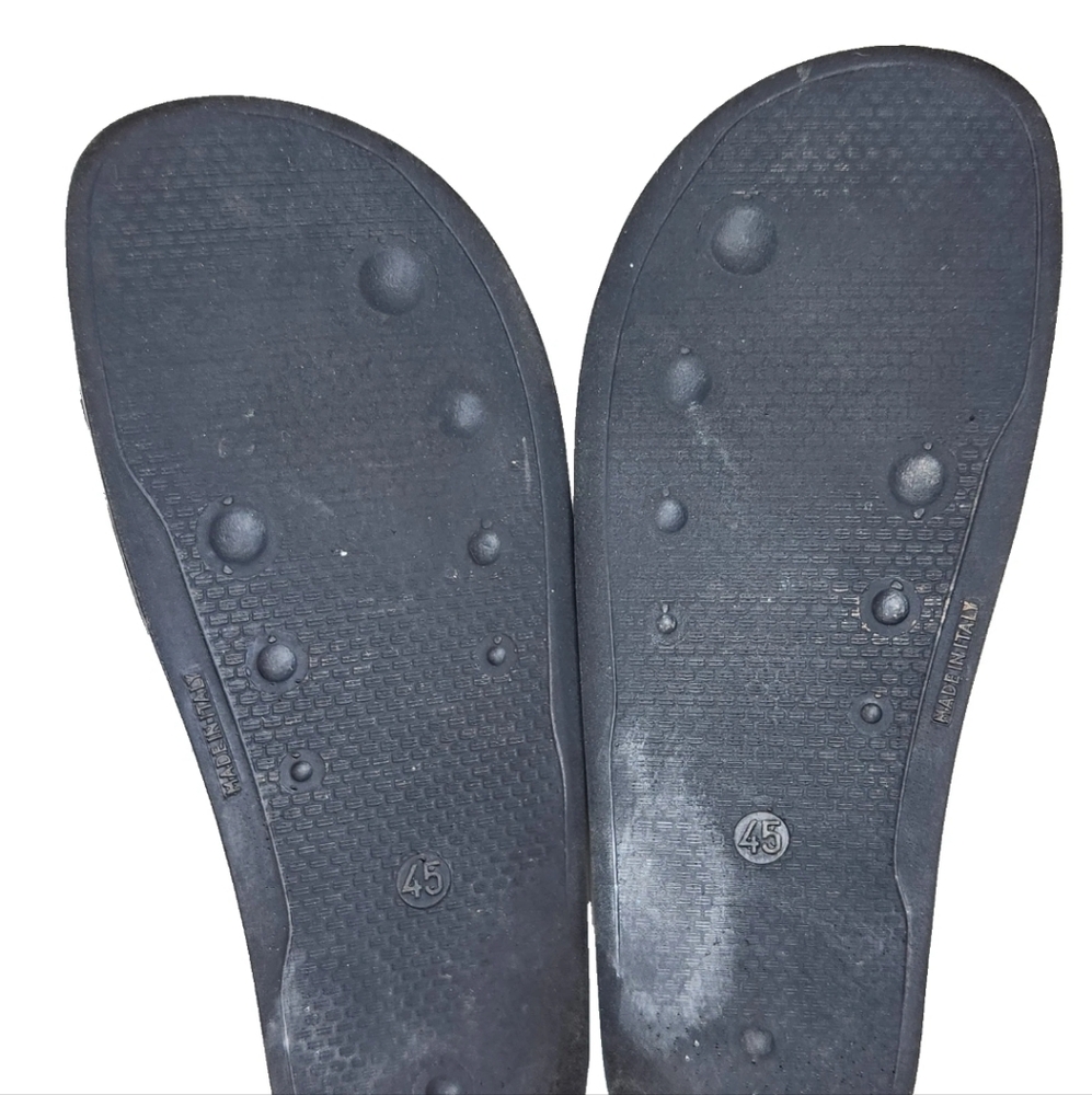 OFF-WHITE 'Slides' Sandals Men's Sz 12 US/45 It Black Leather 2013 Made In Italy - Picture 13 of 16